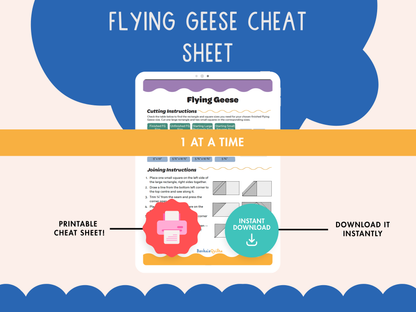 Half Square Triangles + Flying Geese Cheat Sheets - Printable Quilting Reference Set - Banksia Quilts
