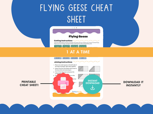 Half Square Triangles + Flying Geese Cheat Sheets - Printable Quilting Reference Set - Banksia Quilts