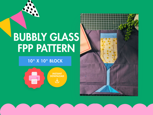 Champagne Glass Foundation Paper Piecing Pattern