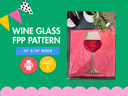 Wine Glass Foundation Paper Piecing Pattern