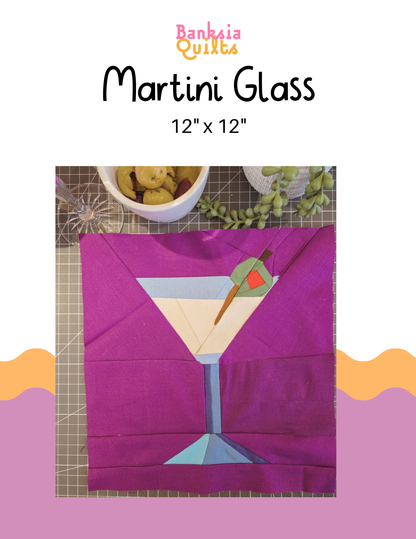 Martini Glass Foundation Paper Piecing Pattern