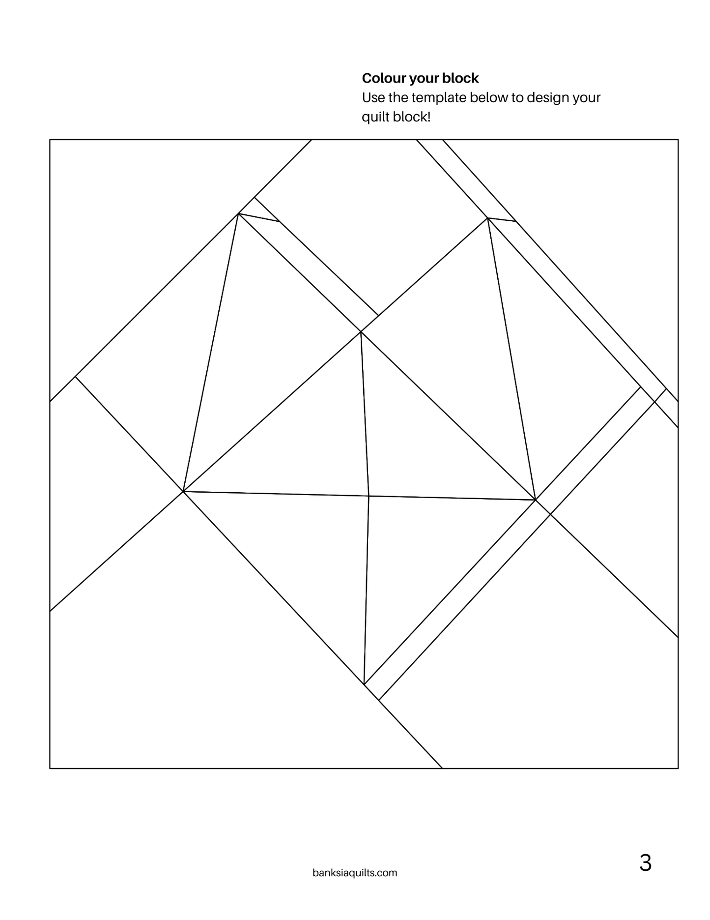 Geometric Heart Block Foundation Paper Piecing Pattern