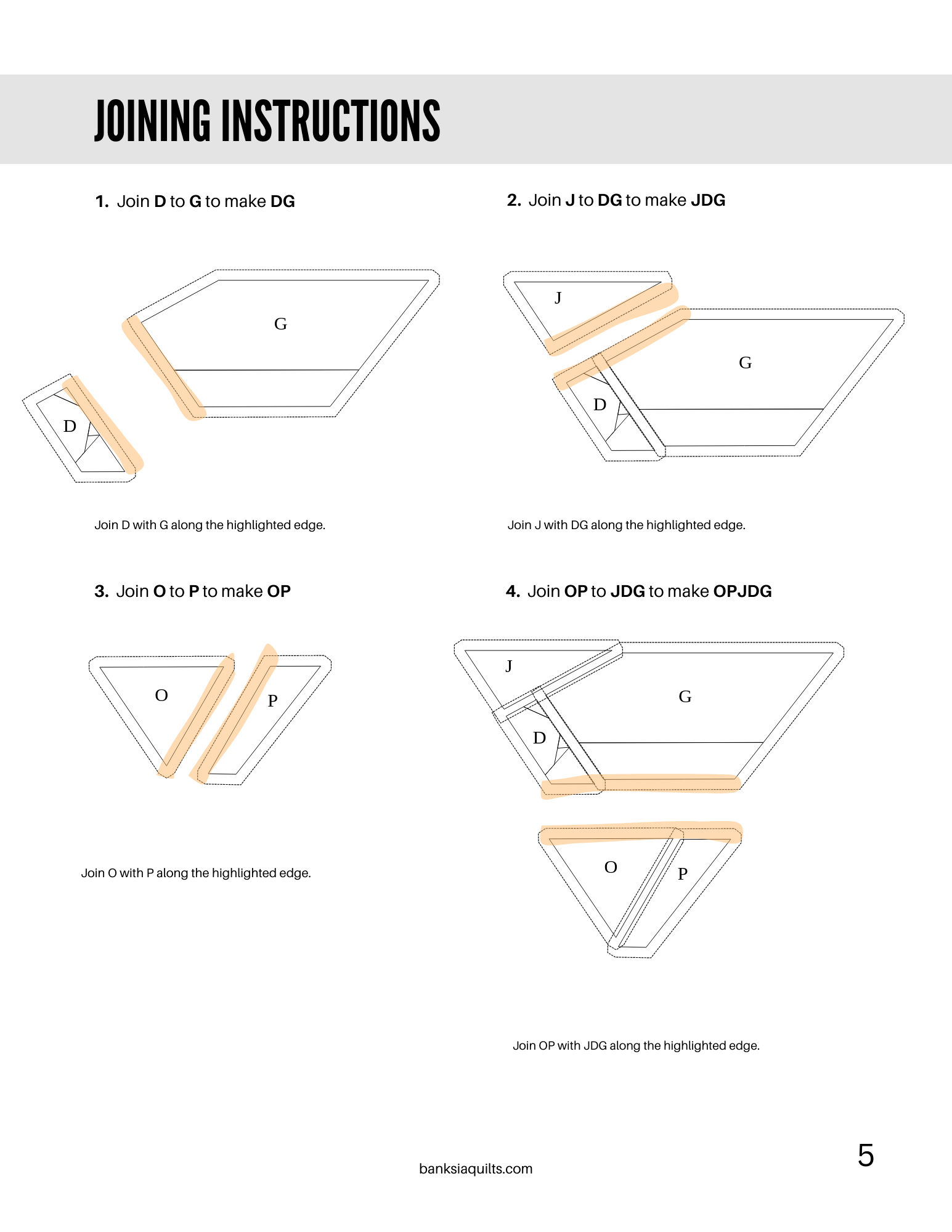Martini Glass Foundation Paper Piecing Pattern