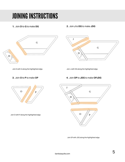Martini Glass Foundation Paper Piecing Pattern
