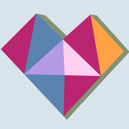 Geometric Heart Block Foundation Paper Piecing Pattern