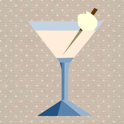 Martini Glass Foundation Paper Piecing Pattern